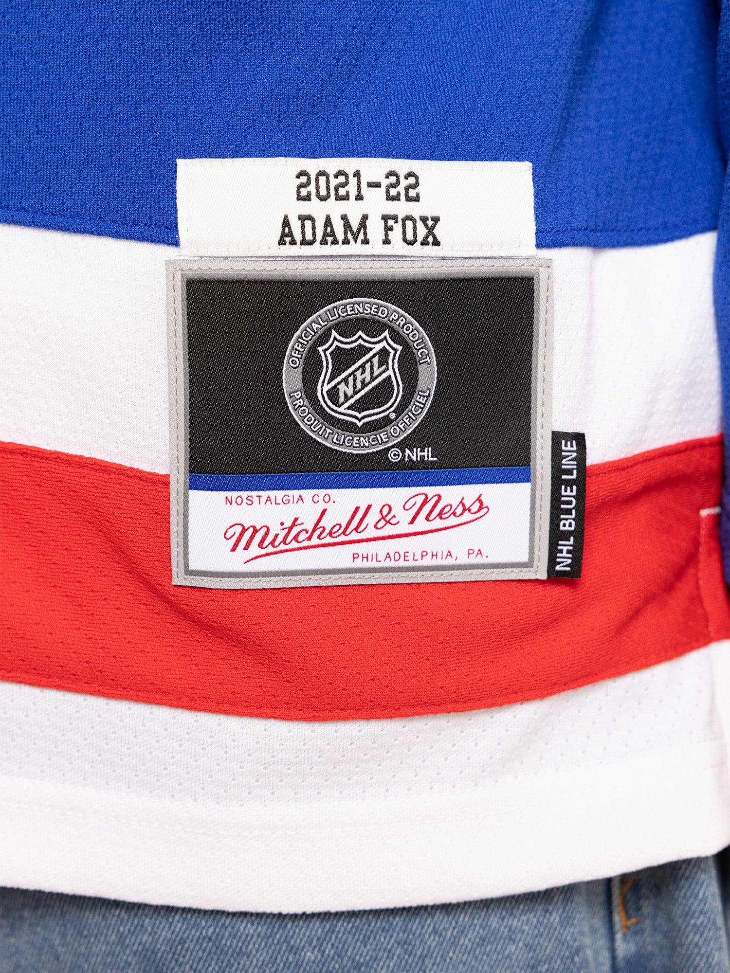 Mitchell & Ness Blue Line Adam Fox New York Rangers 2021 Jersey
