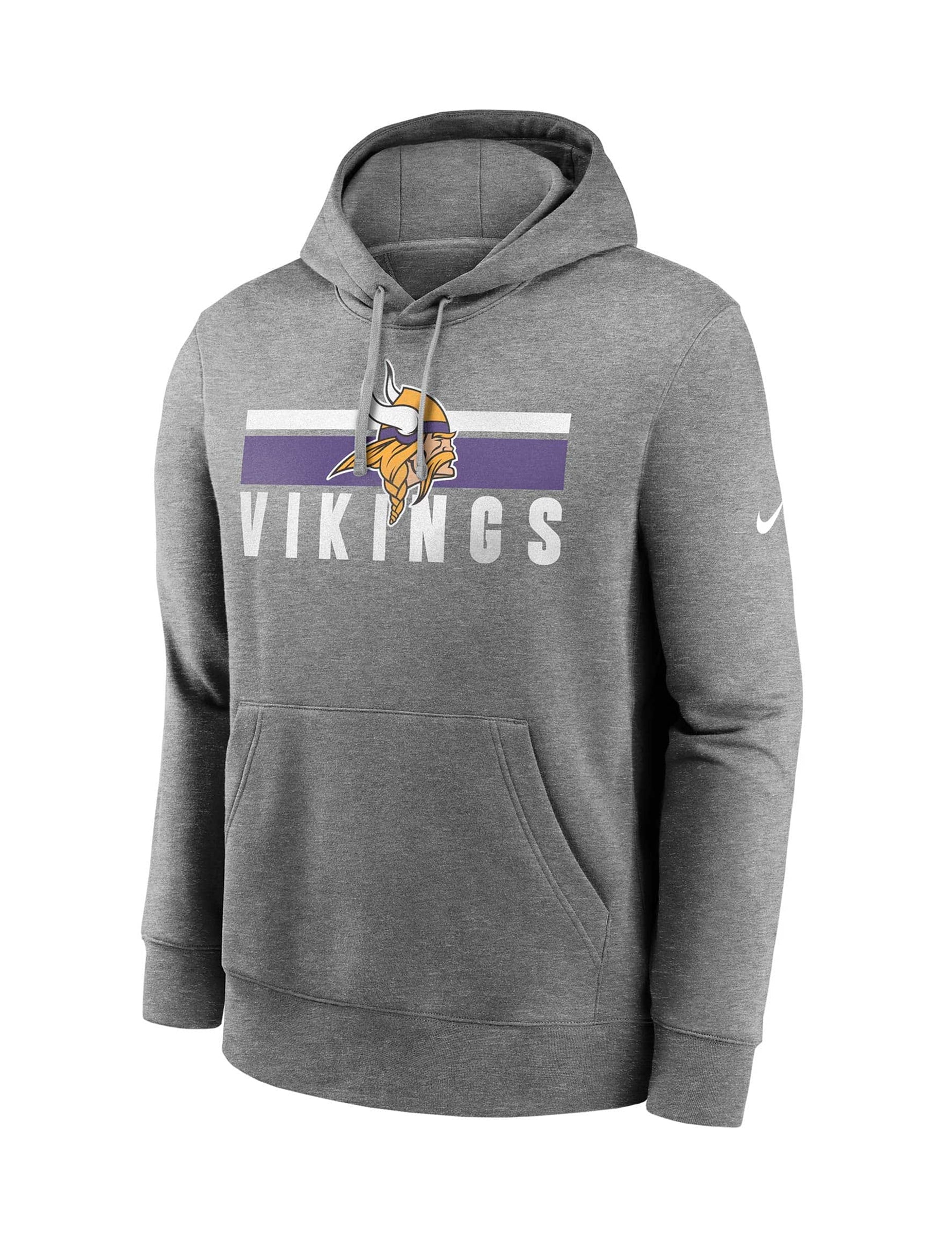 Minnesota Vikings Nike NFL Team Stripes Hoodie Jumper - Heather Grey