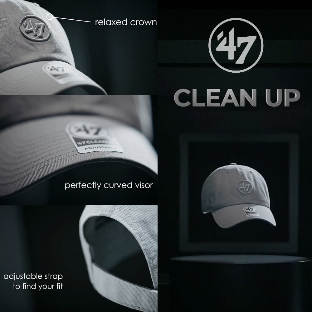 Boston Bruins '47 Team Clean Up Adjustable Hat - Charcoal