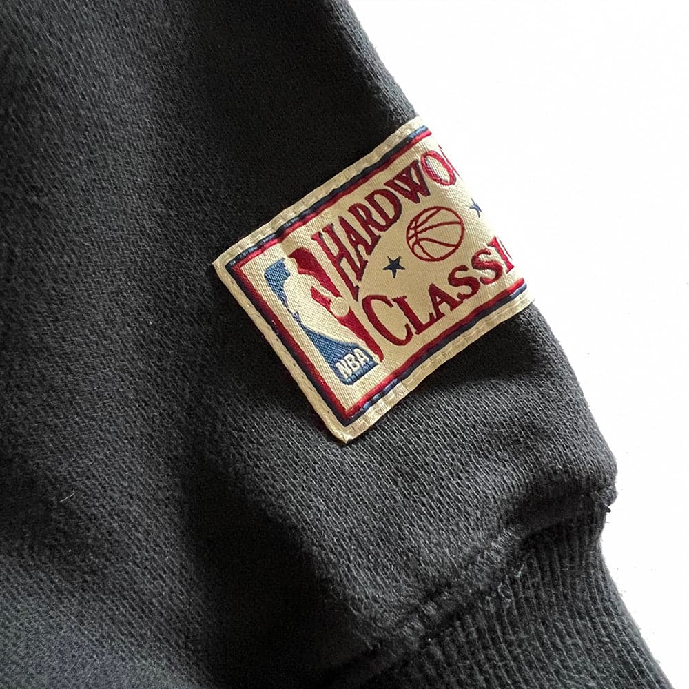 NBA HWC Mitchell & Ness Multi Logo Vintage Hoodie Jumper - Faded Black