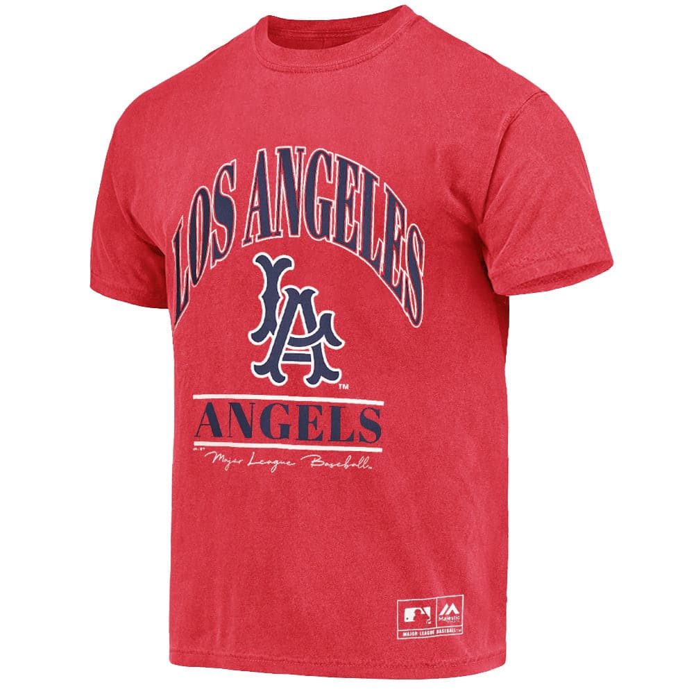 Los Angeles Angels Majestic MLB Classic Arch Vintage T-Shirt - Faded R