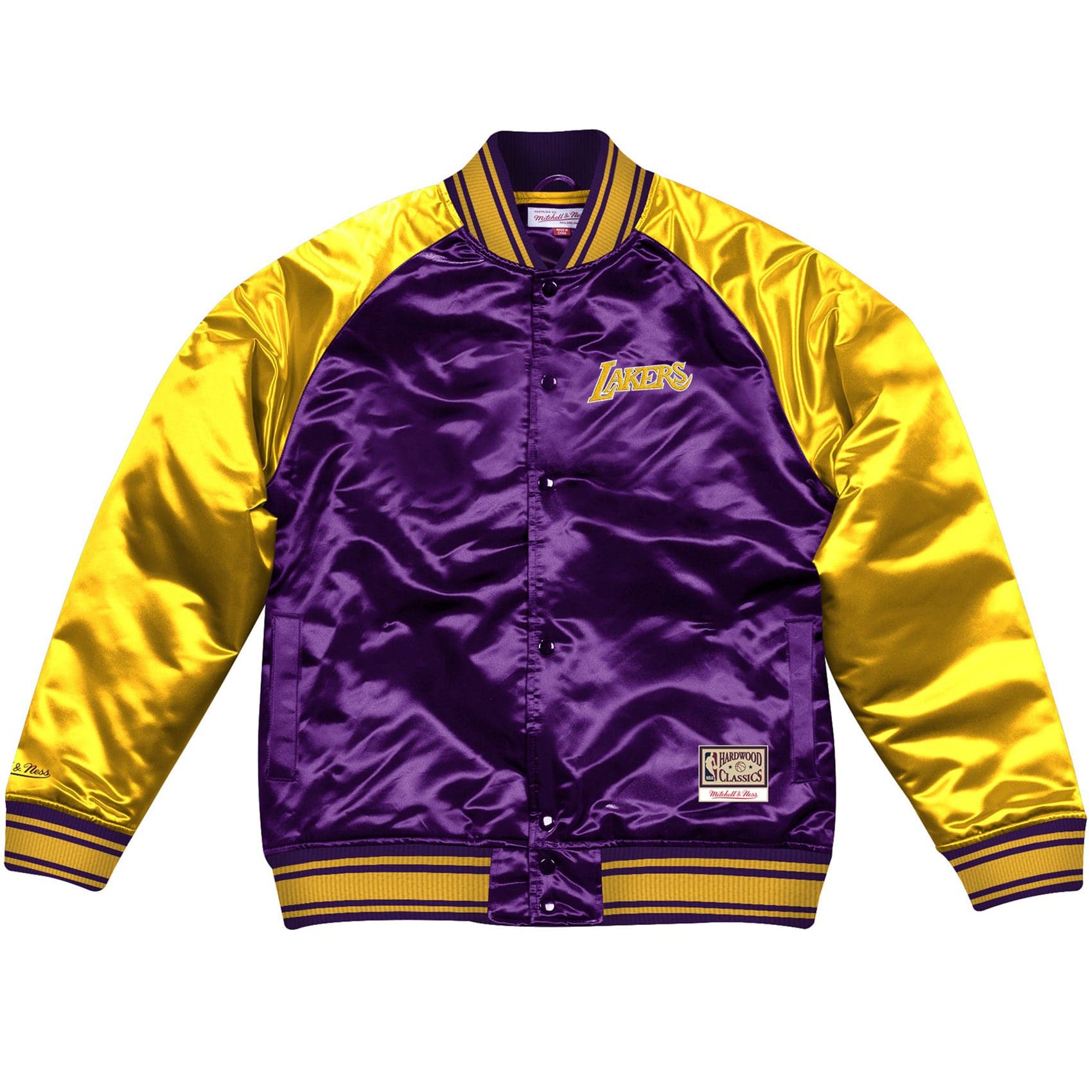 Satin Purple/White Los Angeles Lakers Hardwood Classics Jacket