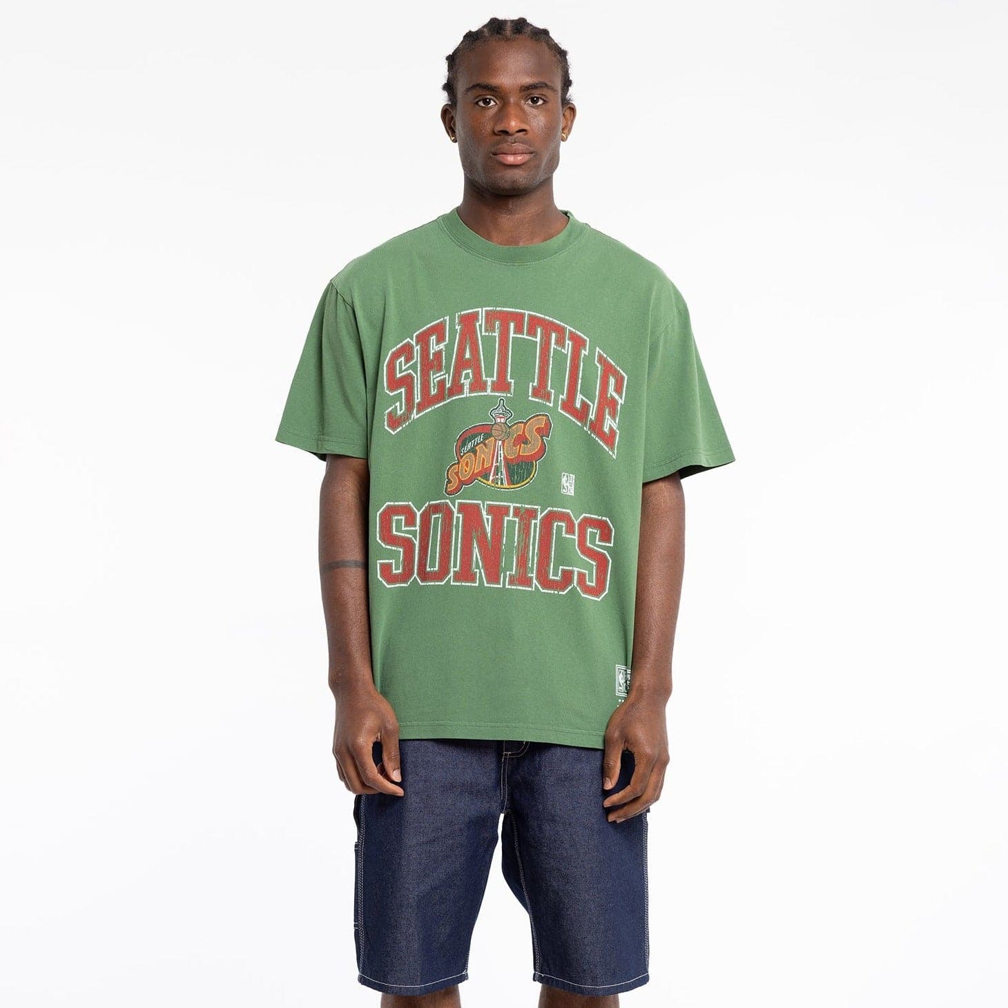 Mitchell & Ness Seattle Supersonics XL Arch Vintage T-Shirt Faded