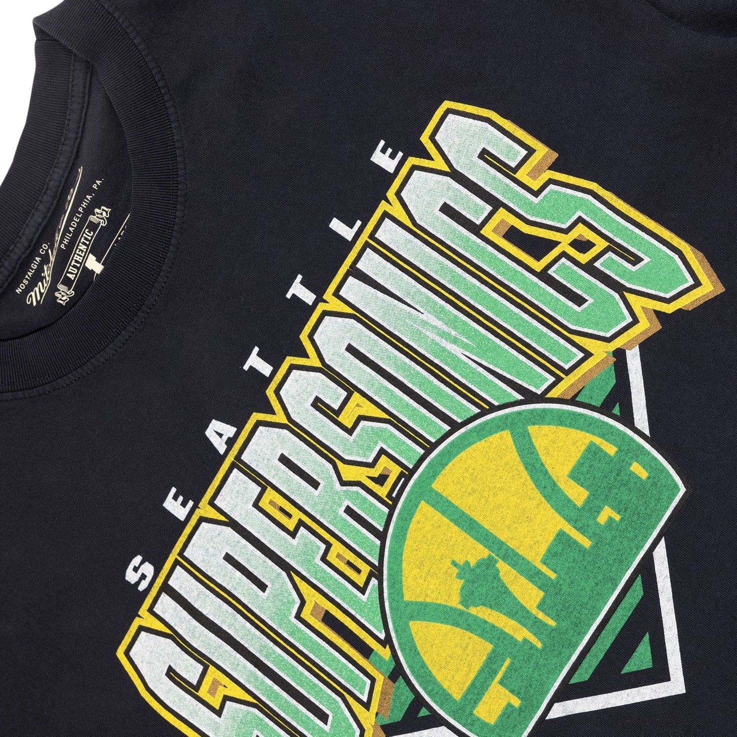 Mitchell & Ness Seattle Sonics Division Arch T-Shirt Faded Green