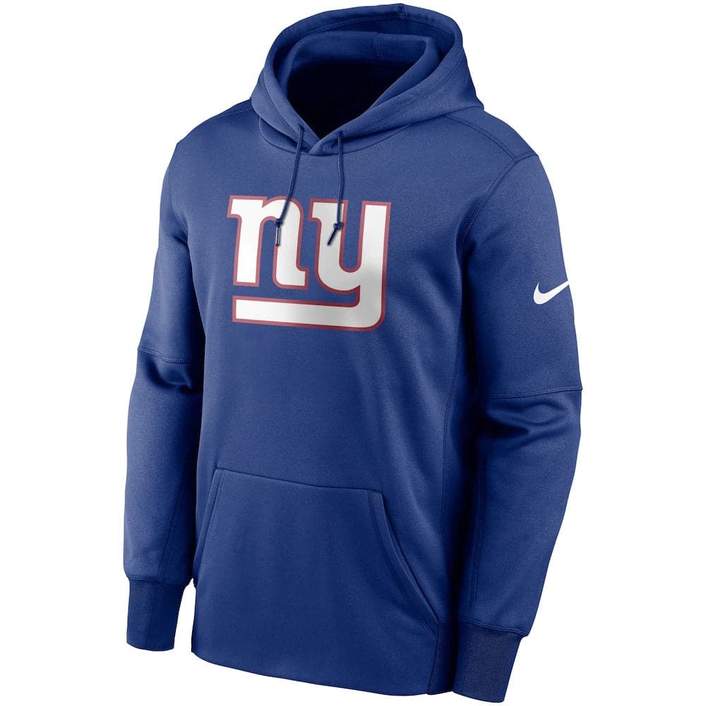 New York Giants Nike NFL Prime Logo Therma Hoodie Jumper - Rush Blue
