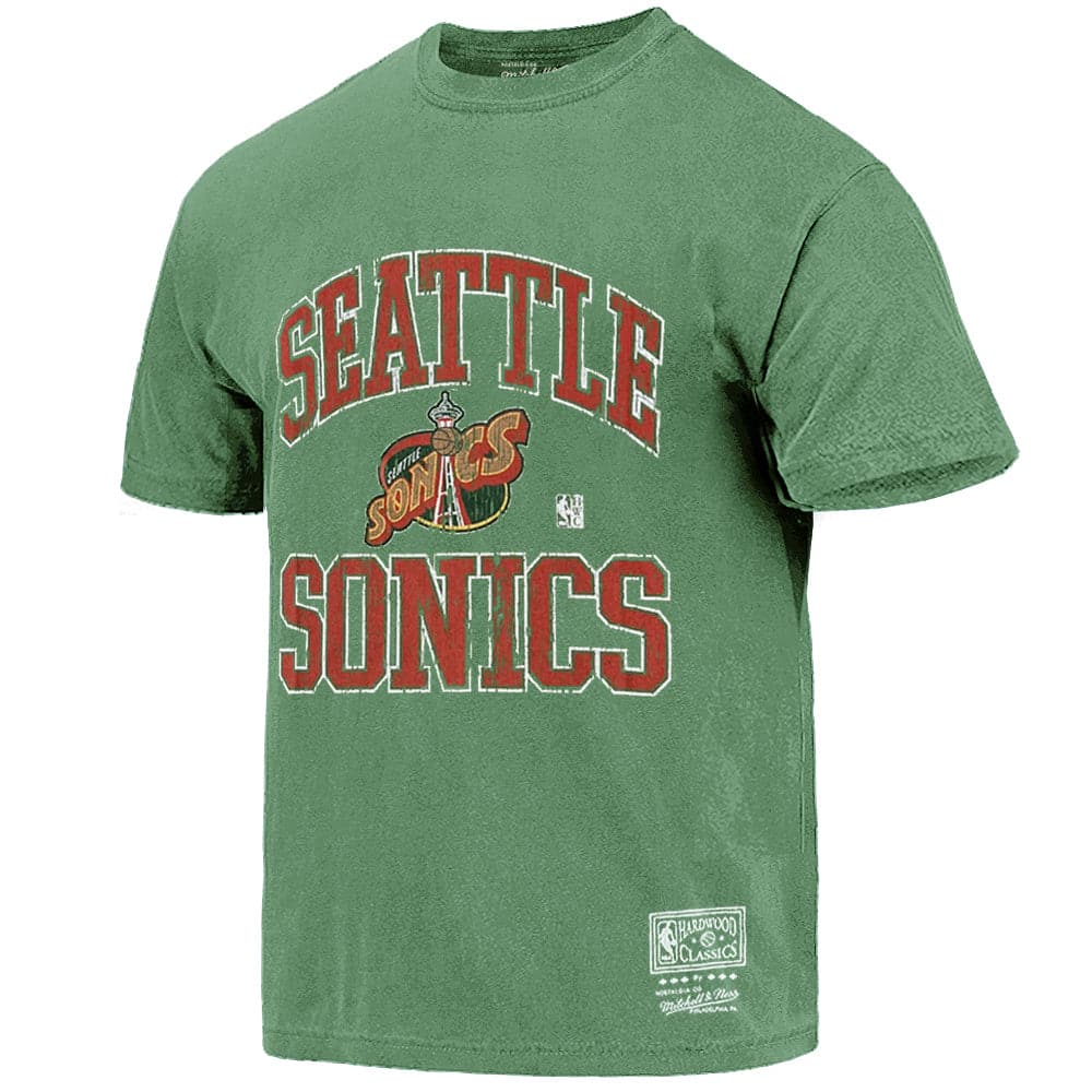 Seattle Supersonics Mitchell & Ness NBA Ivy Arch Vintage Crew Jumper - Faded Green