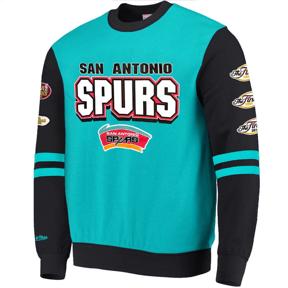 San Antonio Spurs NBA All Over Crew 2.0 By Mitchell & Ness - Teal - Mens